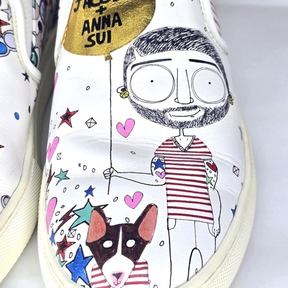 🎈Host Pick🎈Anna Sui and Marc Jacobs Collab White Slip-On Shoes Size 40 - Picture 10 of 11